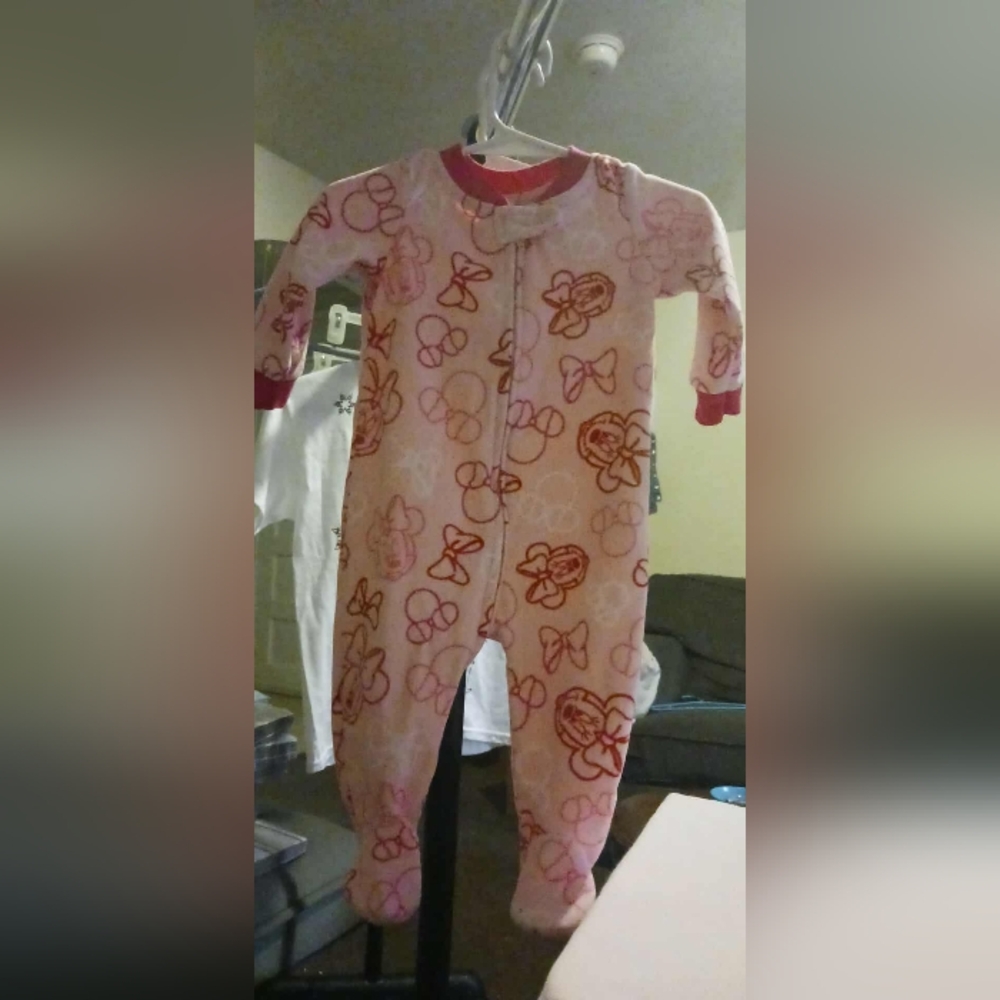 Disney Minnie Mouse Pink Floral Kids One Piece 8 Months.  A-30